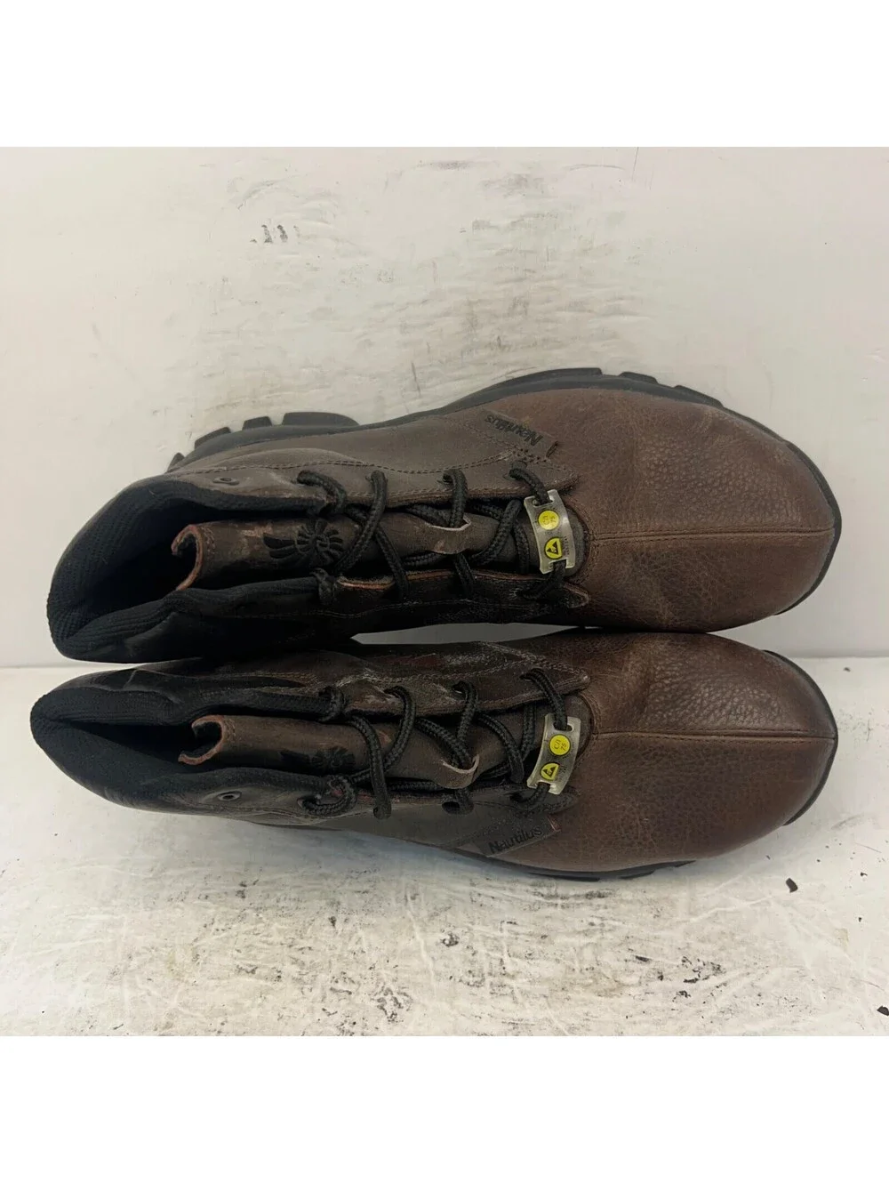 Nautilus Men's 6” Safety Toe Work Boots N1505 Brown Leather Size 12M
